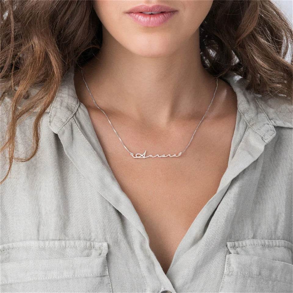 Stainless Steel Customized English Alphabet Necklace Name - P12 Hub Europe