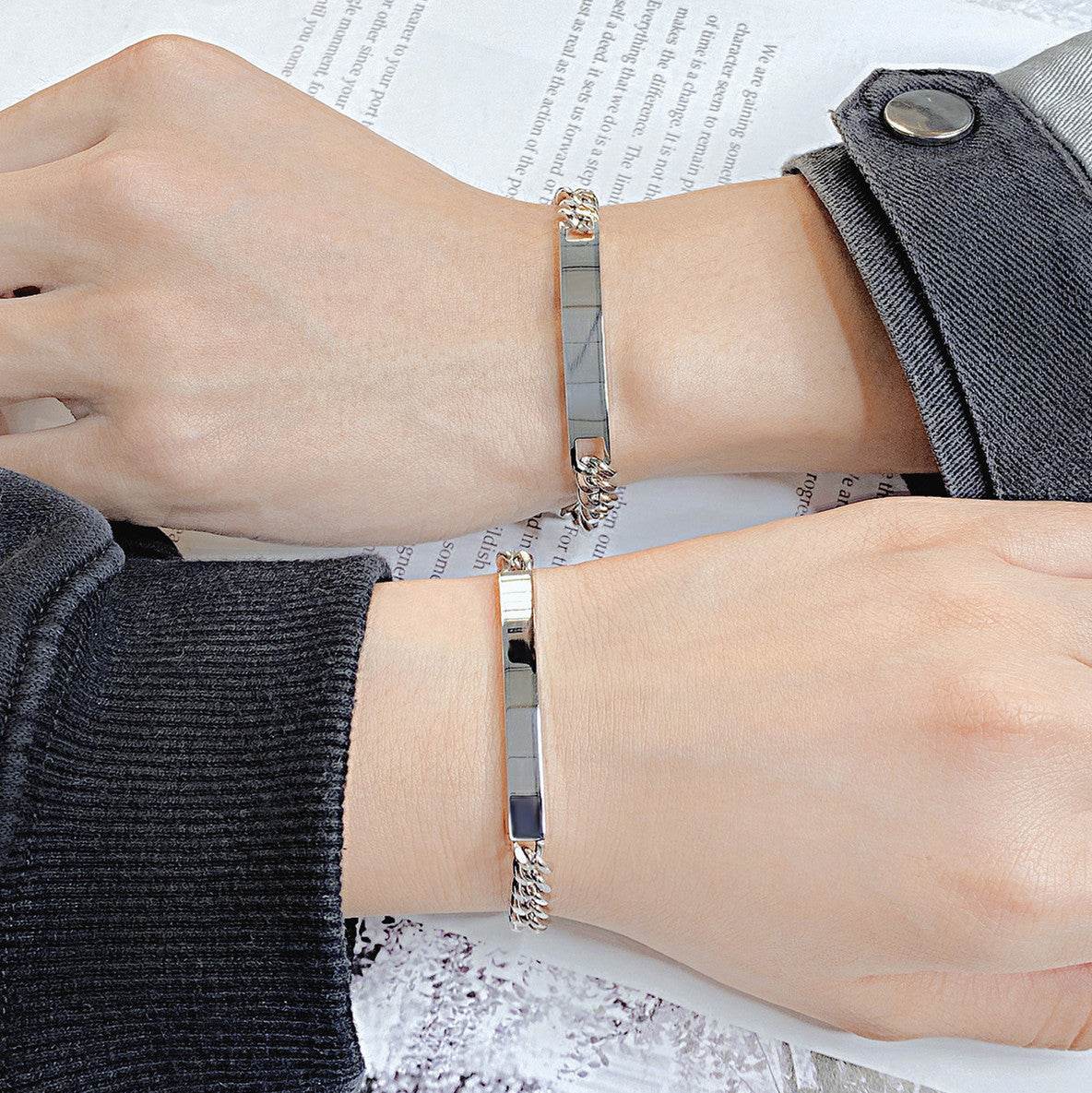 Titanium Steel Curved Plate Rose Gold Plated Men's And Women's Bracelet Bracelet - P12 Hub Europe