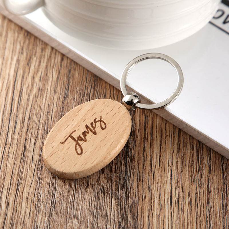 Wooden Engraved Letter Name Keychain Pendant - P12 Hub Europe