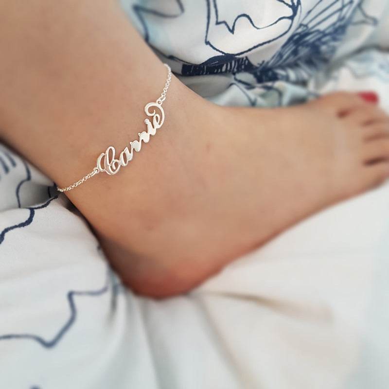 Summer Personalized Custom Name Anklets For Women Stainless Steel Cable Chain Gold Colour Sandy Beach Exquisite Jewelry Present - P12 Hub Europe