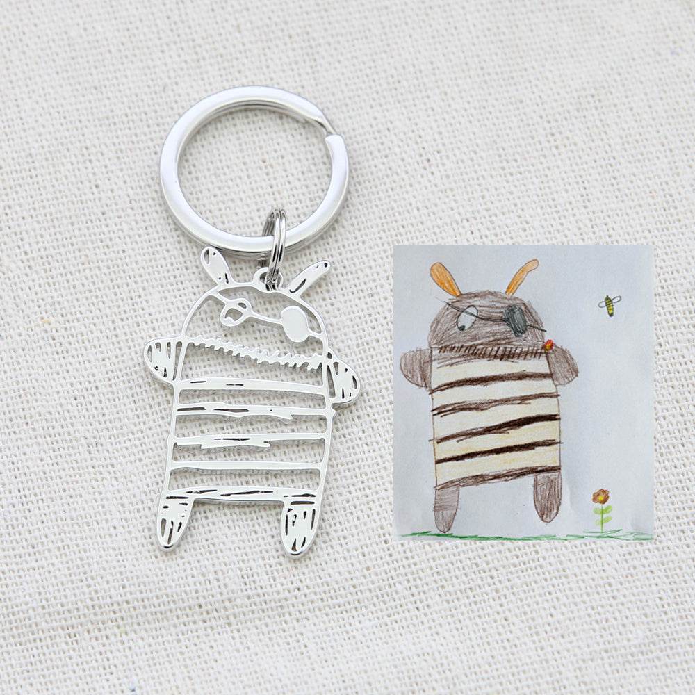 Custom Kids Drawing Painting Necklace Stainless Stee Personalized Children Artwork Pendant For Kids Mom Family Jewelry Gifts - P12 Hub Europe