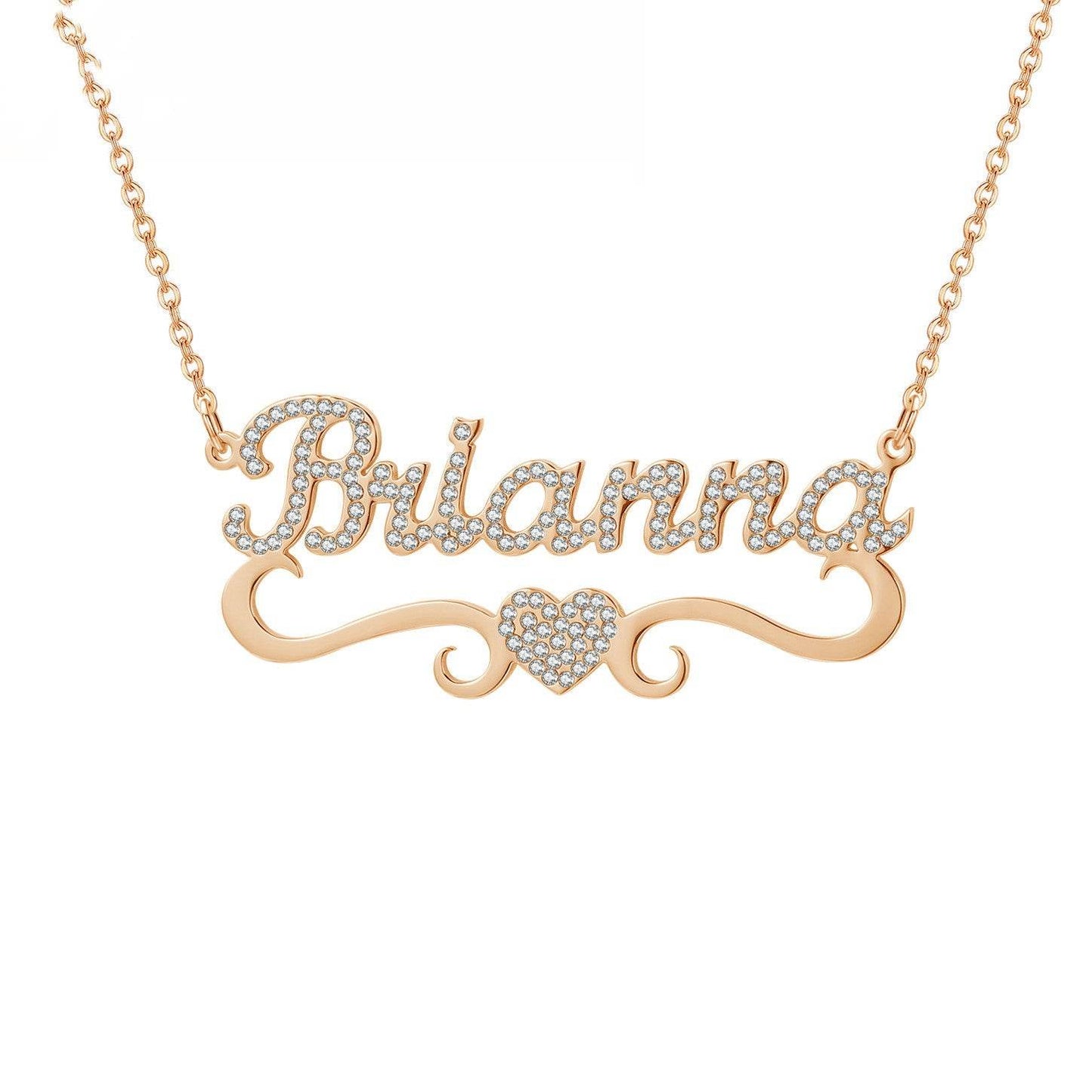 Personalized Heart Iced Out Name Necklace Butterfly Pendants - P12 Hub Europe