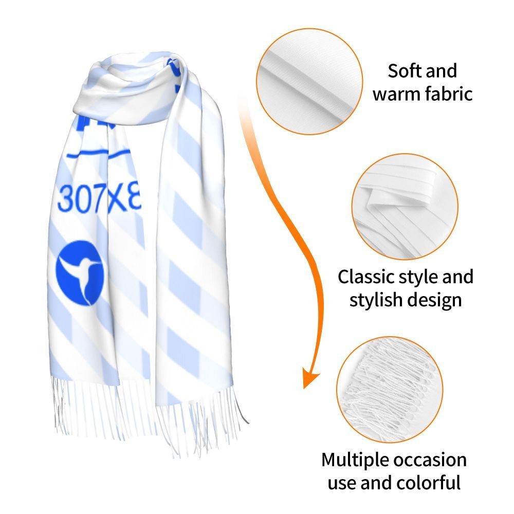 Vertical Faux Cashmere Warm Fringe Scarf - P12 Hub Europe