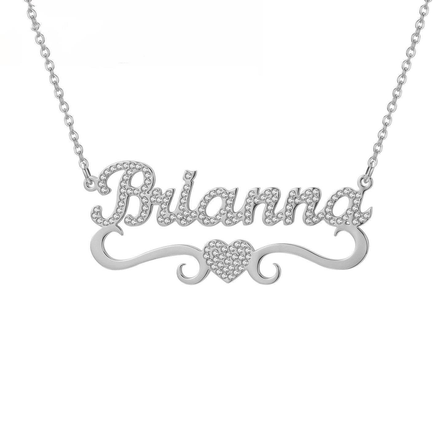 Personalized Heart Iced Out Name Necklace Butterfly Pendants - P12 Hub Europe