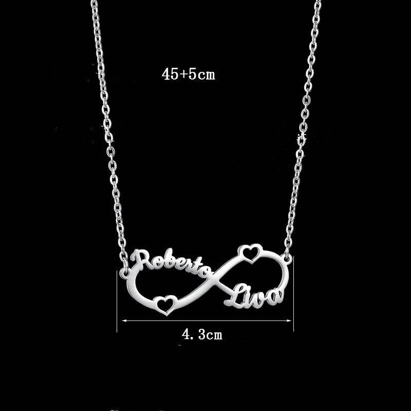 Personalized Stainless Steel Custom Name Necklace Rose Pendant - P12 Hub Europe