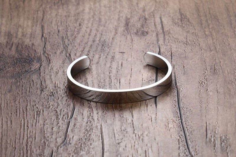 Custom Laser Engraving Smooth Stainless Steel Fine Bangle Jewelry C-shaped Bracelet - P12 Hub Europe
