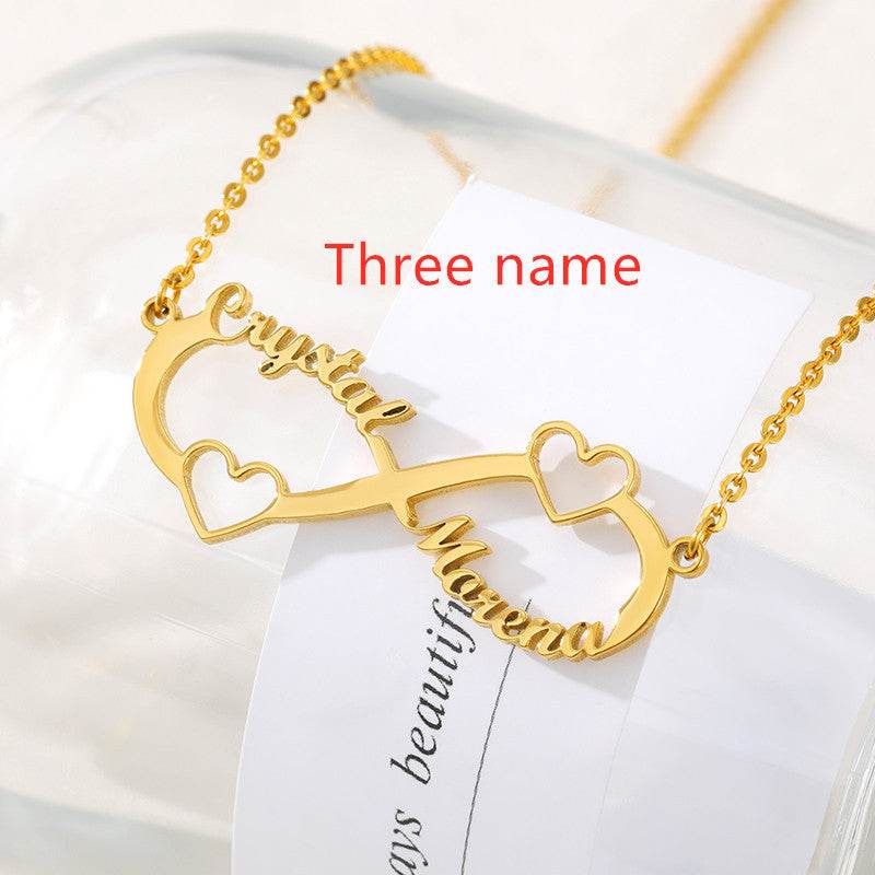 Personalized Stainless Steel Custom Name Necklace Rose Pendant - P12 Hub Europe