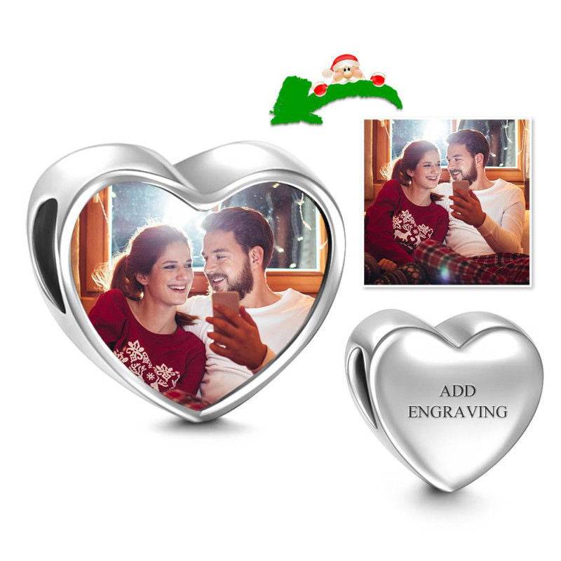 Heart Engraved Photo Charm Silver - P12 Hub Europe
