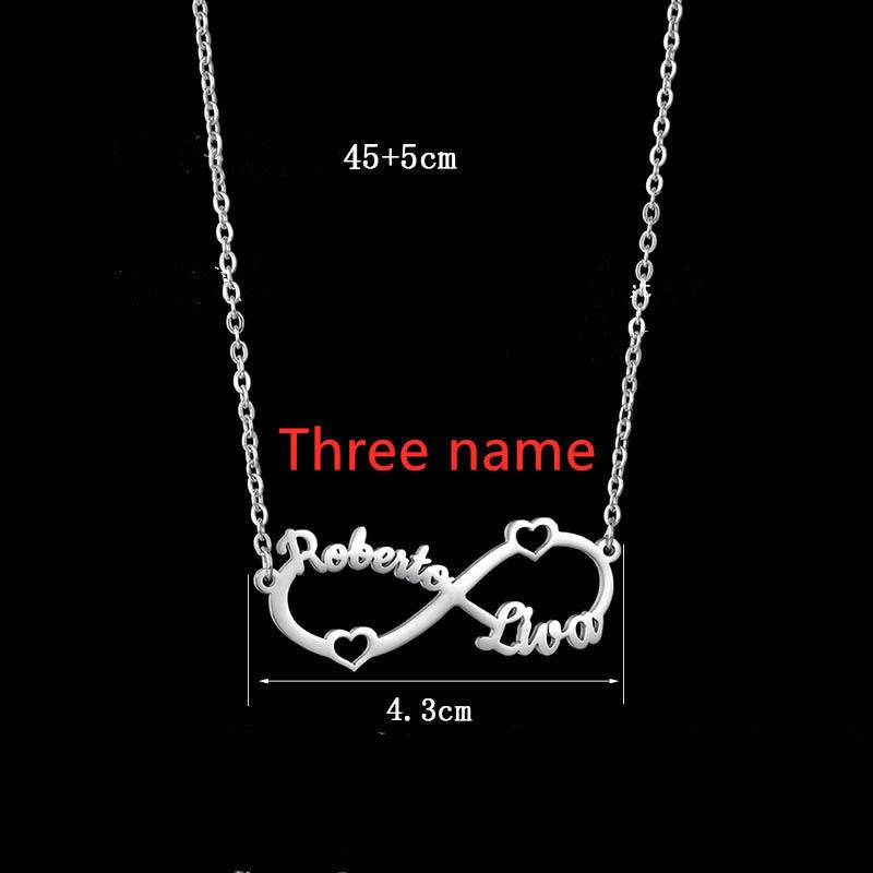 Personalized Stainless Steel Custom Name Necklace Rose Pendant - P12 Hub Europe