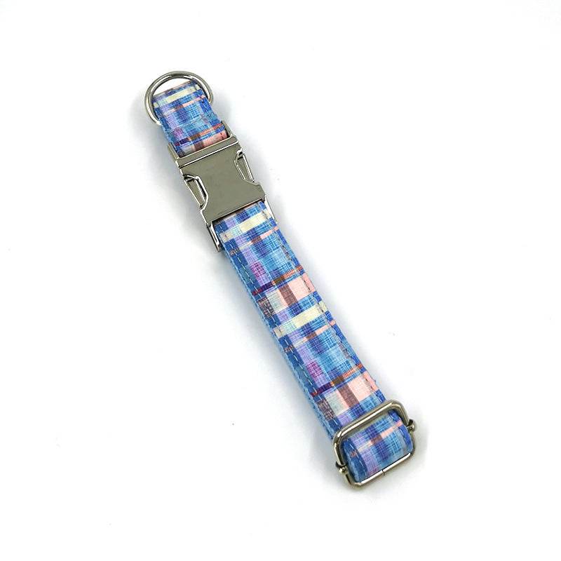 Plaid Dog Collar Print Bow Tie Bow Set - P12 Hub Europe