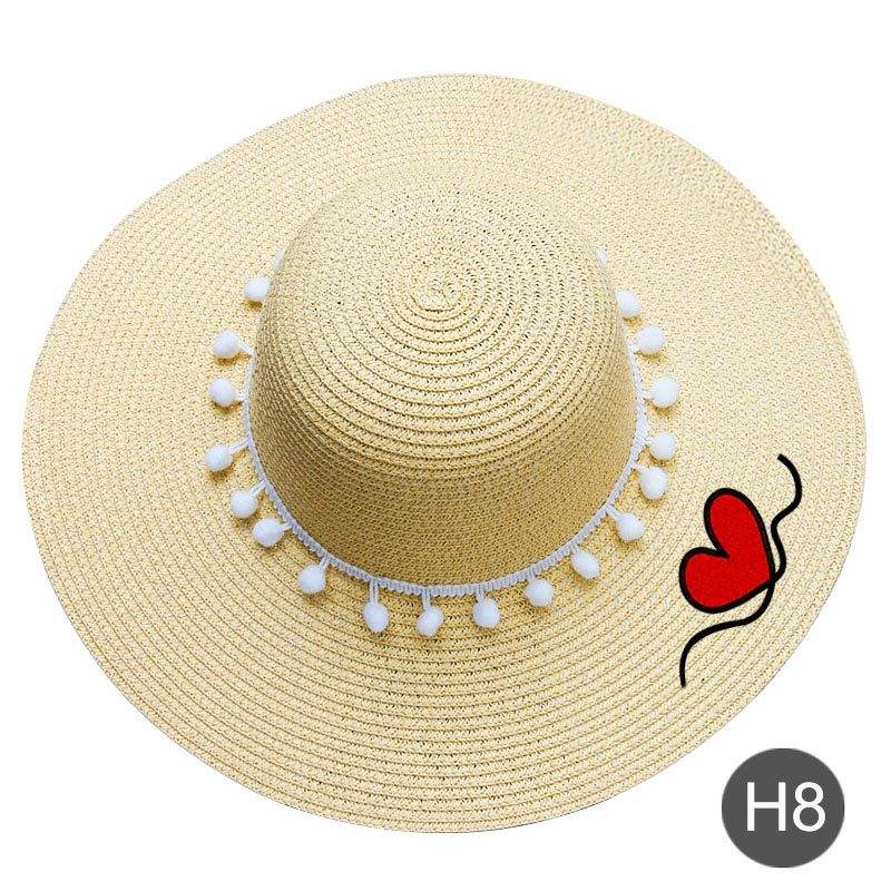 Fashion Personalized Custom Embroidery Beach Hat Your Name Text Logo Women Sun Hat Palm Straw Hat - P12 Hub Europe