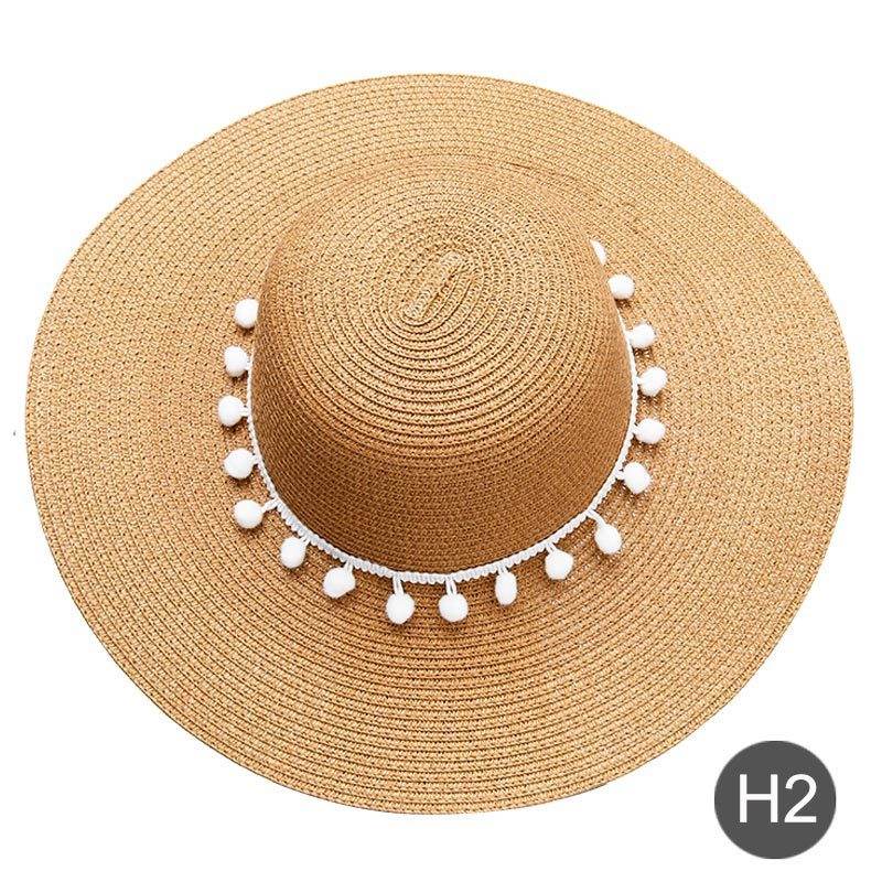 Fashion Personalized Custom Embroidery Beach Hat Your Name Text Logo Women Sun Hat Palm Straw Hat - P12 Hub Europe