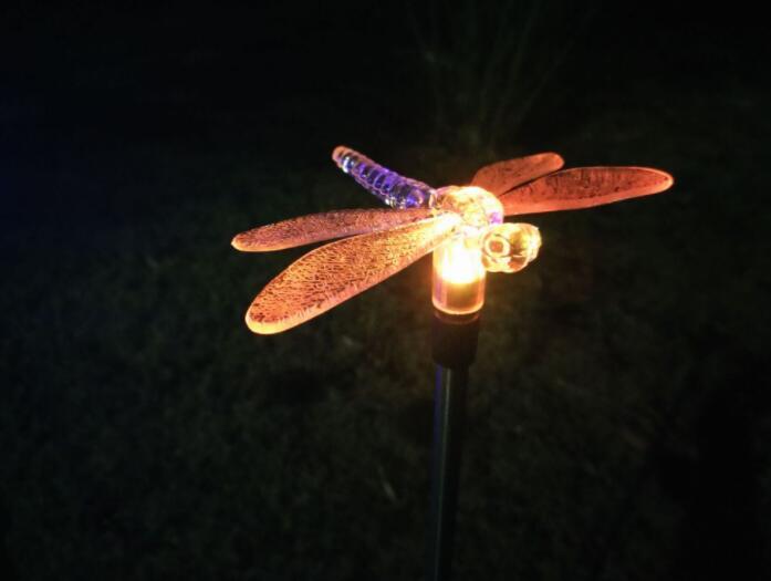 Led Solar Garden Light, Changing Color In The Water Impermeable Outer Dragonfly Butterfly Bird Road To Garden Solar Led Lawn Lamp Decoration