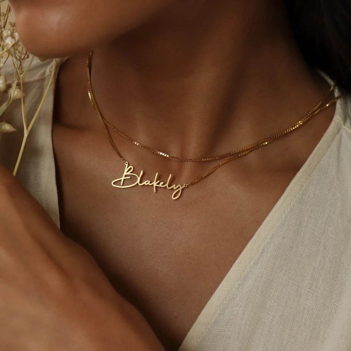 Stainless Steel Customized English Alphabet Necklace Name - P12 Hub Europe