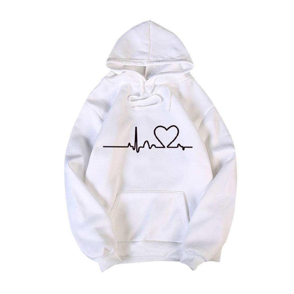 Simple print hooded couple's sweater - P12 Hub Europe