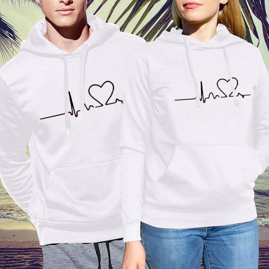 Simple print hooded couple's sweater - P12 Hub Europe