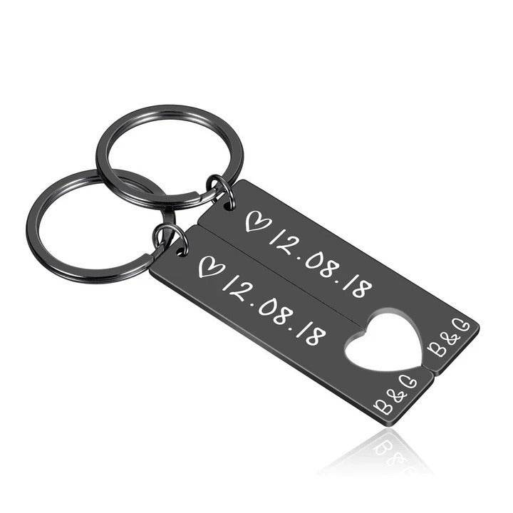 Customized Couples Keychain Boyfriend Girlfriend Keyring Husband Anniversary Valentine Day Gift - P12 Hub Europe