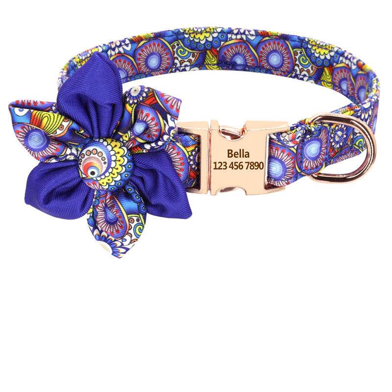 Fashion Printed Dog Collar Personalized Nylon Dog Collar Custom Pet Puppy Cat Collars Engraved ID Tag Collars Dog Accessories - P12 Hub Europe