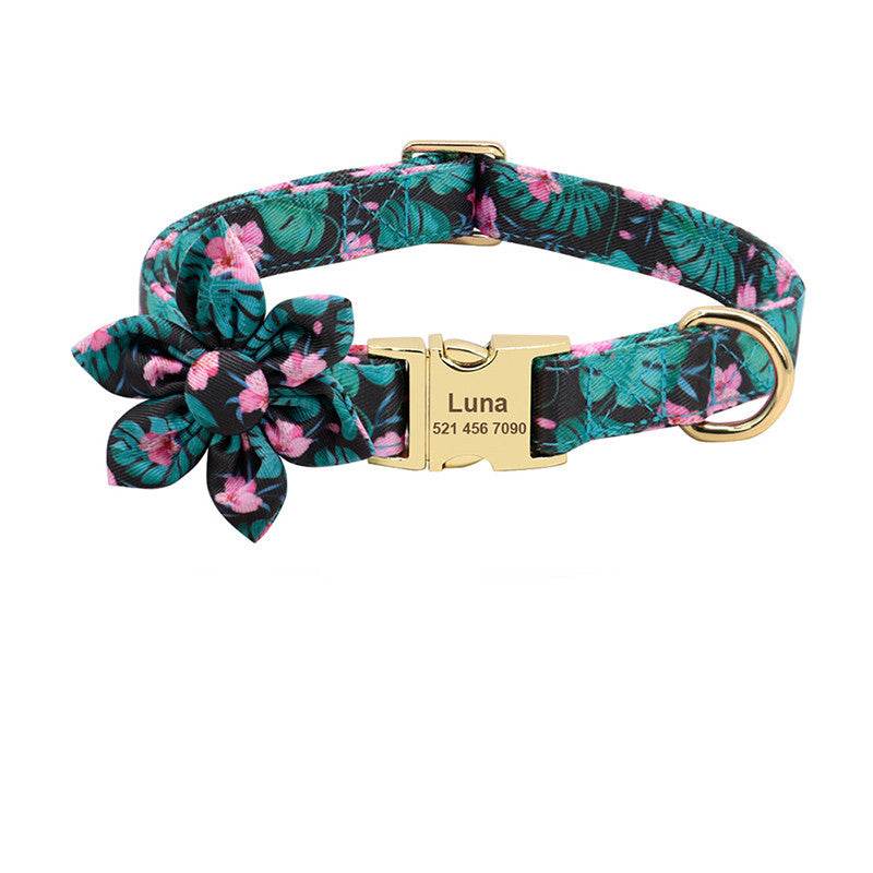 Fashion Printed Dog Collar Personalized Nylon Dog Collar Custom Pet Puppy Cat Collars Engraved ID Tag Collars Dog Accessories - P12 Hub Europe