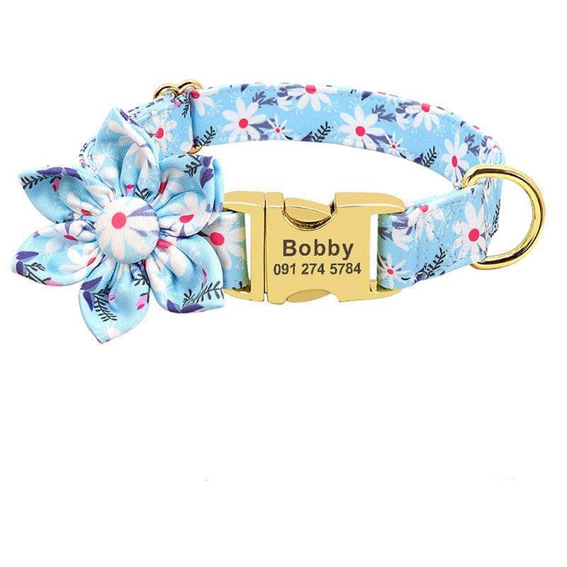 Fashion Printed Dog Collar Personalized Nylon Dog Collar Custom Pet Puppy Cat Collars Engraved ID Tag Collars Dog Accessories - P12 Hub Europe