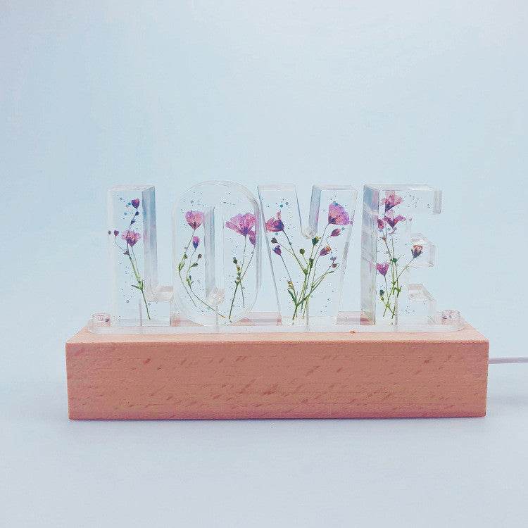 Eternal Flower USB Power LED Night Light LOVE Letter LED Dried Floral Rose Lamp - P12 Hub Europe