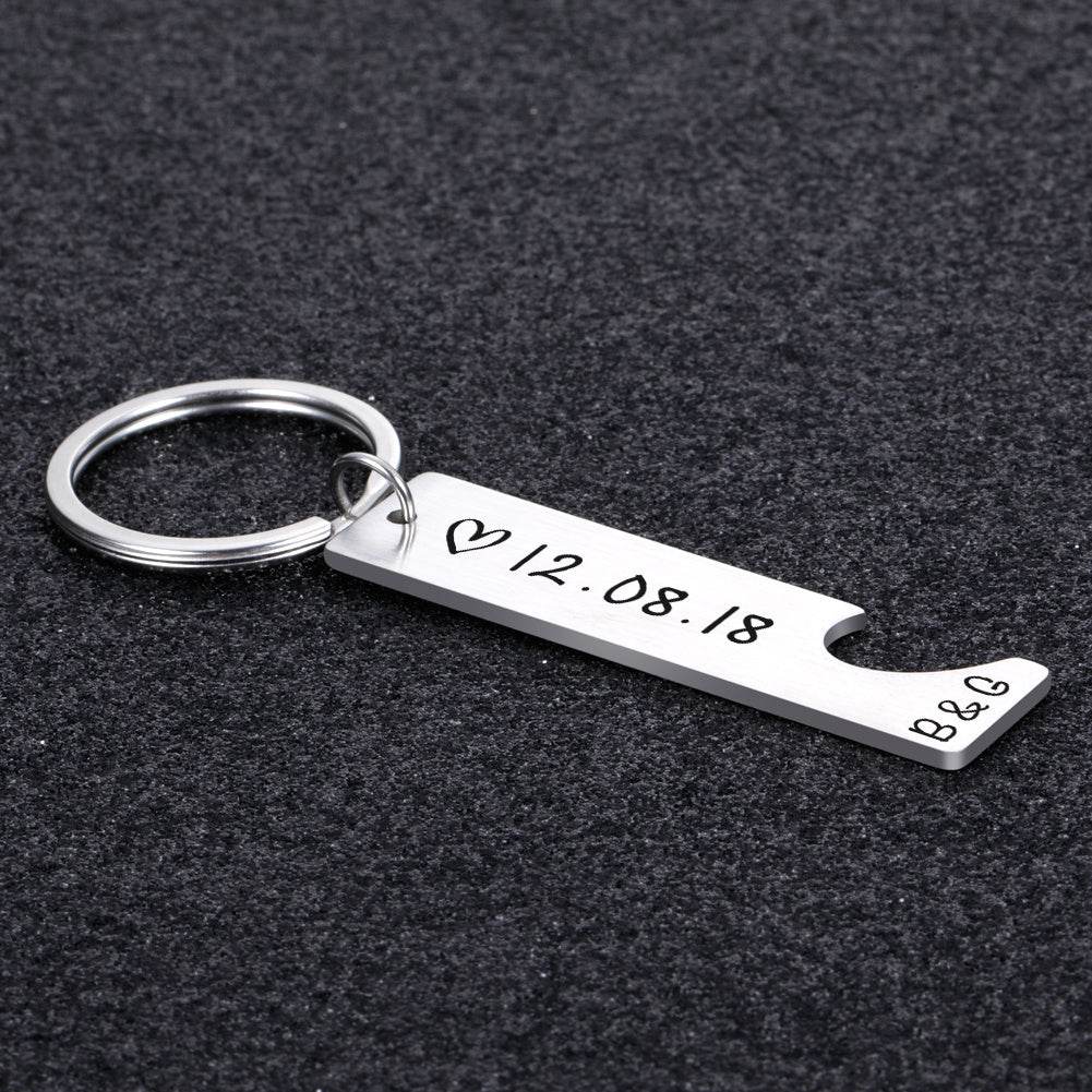 Customized Couples Keychain Boyfriend Girlfriend Keyring Husband Anniversary Valentine Day Gift - P12 Hub Europe