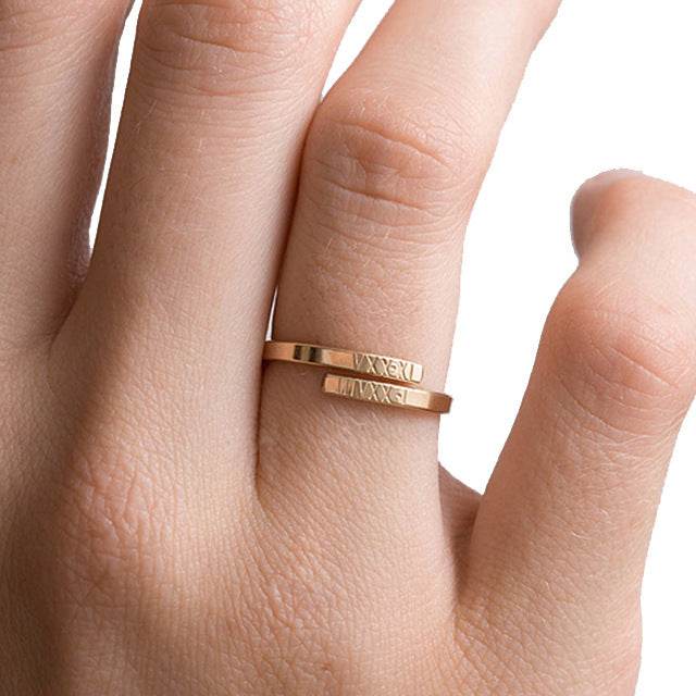 Personalized Name Ring Custom Double Name Ring Engraving Nameplate Ring - P12 Hub Europe