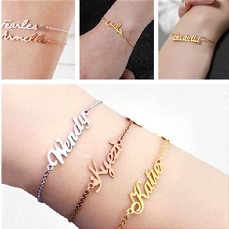 Summer Personalized Custom Name Anklets For Women Stainless Steel Cable Chain Gold Colour Sandy Beach Exquisite Jewelry Present - P12 Hub Europe