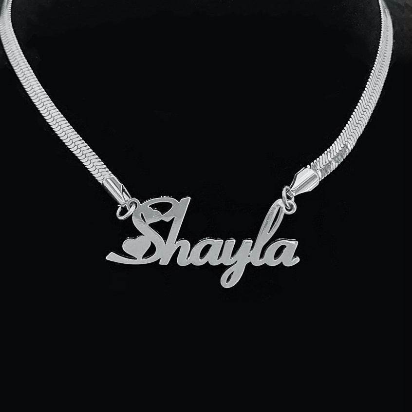Wind Blade Necklace Custom Name Stainless Steel Name Snake Chain Necklace For Women Jewelry Gift - P12 Hub Europe