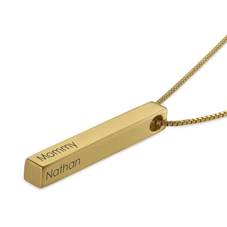 S925 Sterling Silver Couple Name Silver Bar Necklace - P12 Hub Europe