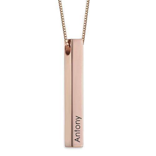 S925 Sterling Silver Couple Name Silver Bar Necklace - P12 Hub Europe