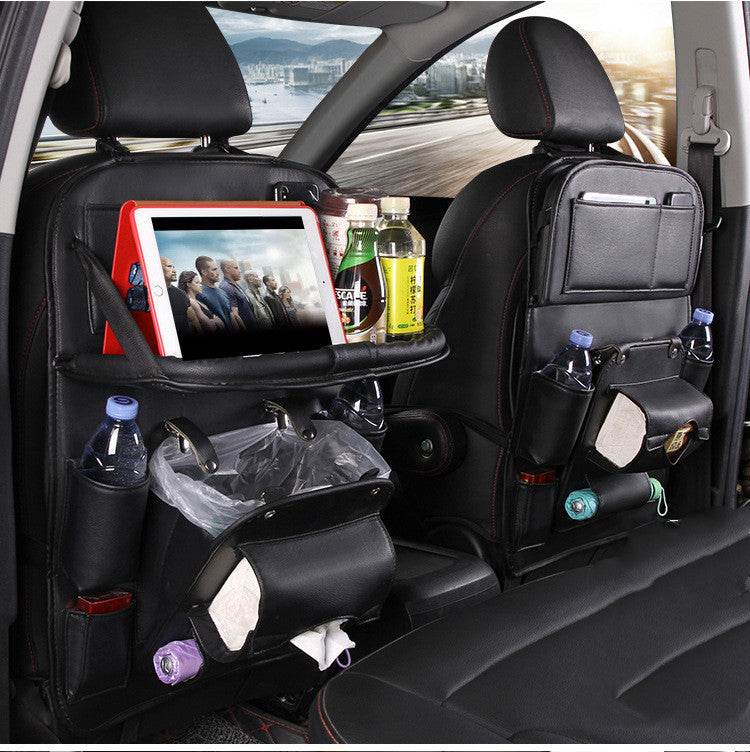 PU Leather Car Storage Bag Multifunction Seat Back Tray Hanging Bag Waterproof Car Organizer Automotive Interior Accessories - P12 Hub Europe