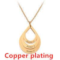 Customized 3 Water Droplet Engraving Name Stainless Steel Jewelry Pendant Necklaces For Women Personalized Gift - P12 Hub Europe