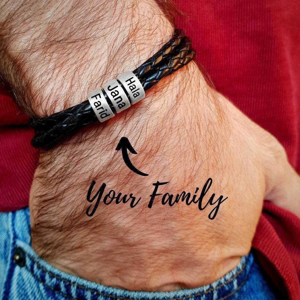 Personalized Mens Braided Genuine Leather Bracelet - P12 Hub Europe