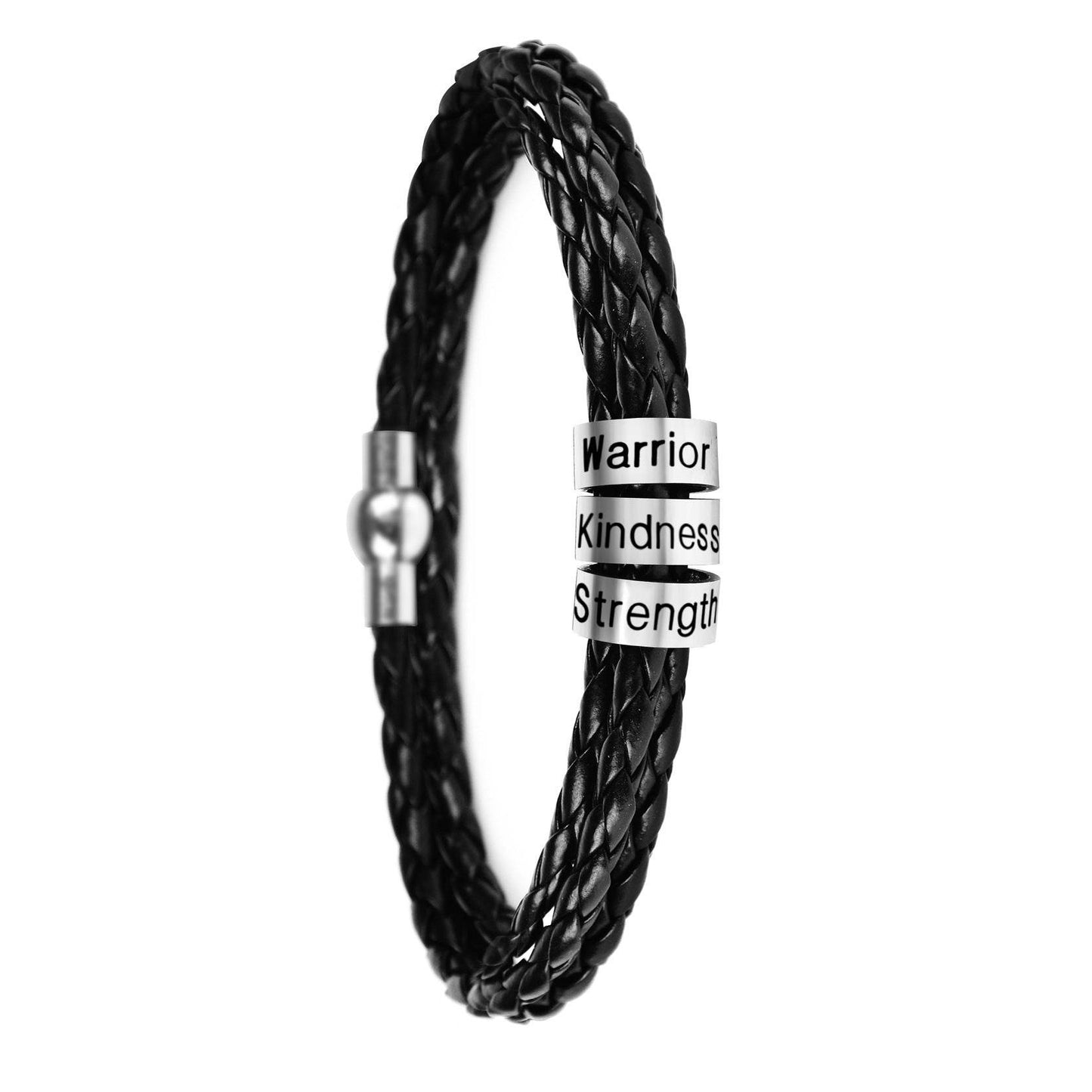 Personalized Mens Braided Genuine Leather Bracelet - P12 Hub Europe