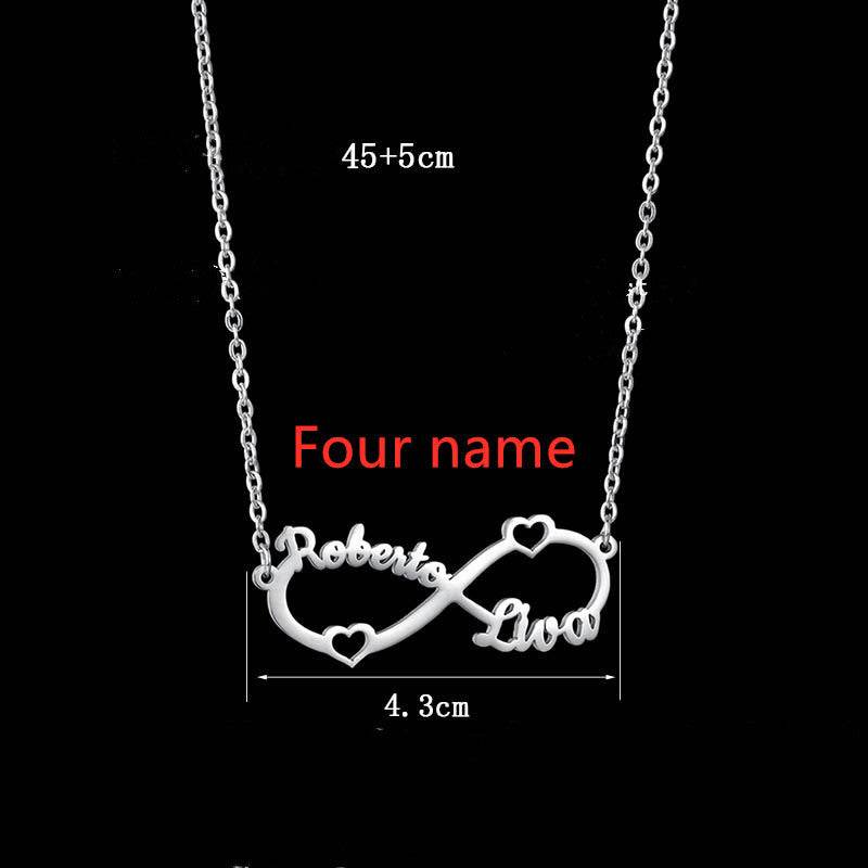 Personalized Stainless Steel Custom Name Necklace Rose Pendant - P12 Hub Europe