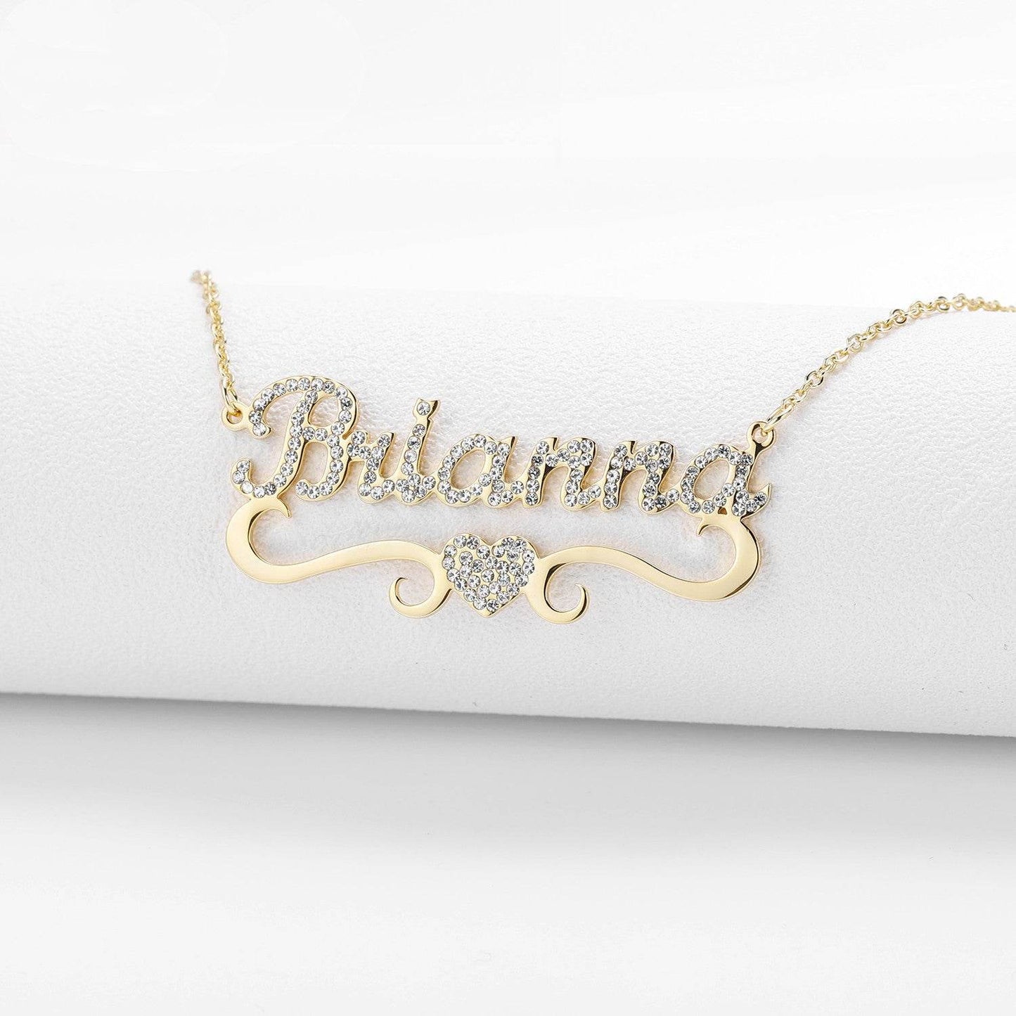 Personalized Heart Iced Out Name Necklace Butterfly Pendants - P12 Hub Europe