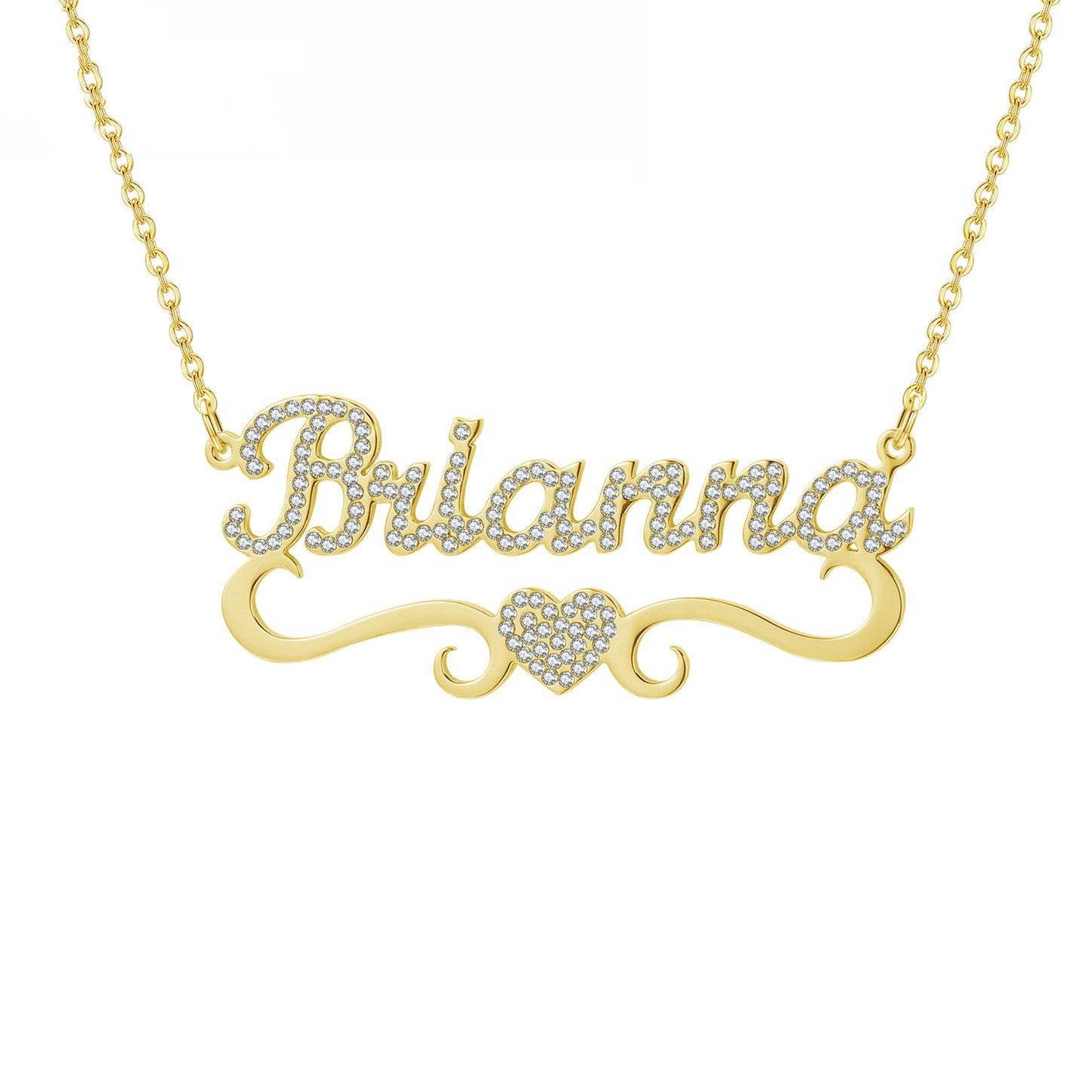 Personalized Heart Iced Out Name Necklace Butterfly Pendants - P12 Hub Europe