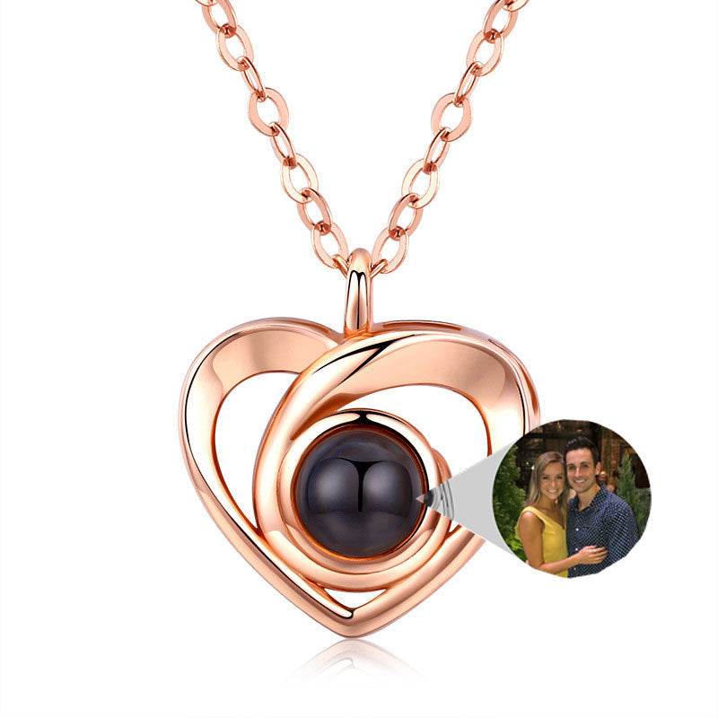 S925 Silver Romantic Photo Projection Necklace Heart Shaped Pendant Necklace - P12 Hub Europe