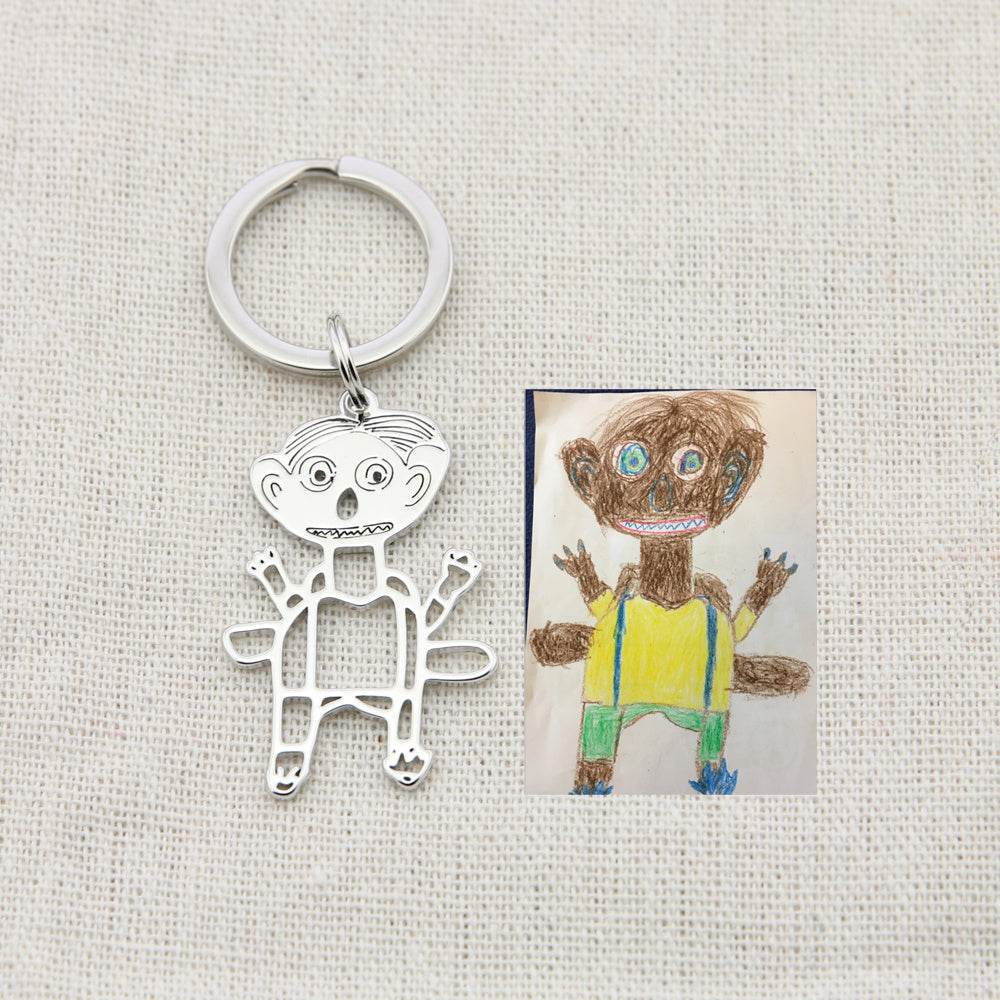 Custom Kids Drawing Painting Necklace Stainless Stee Personalized Children Artwork Pendant For Kids Mom Family Jewelry Gifts - P12 Hub Europe