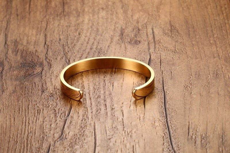 Custom Laser Engraving Smooth Stainless Steel Fine Bangle Jewelry C-shaped Bracelet - P12 Hub Europe