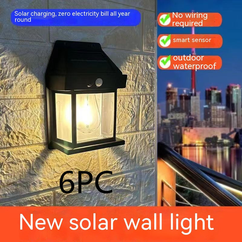 Outdoor Solar Waterproof Tungsten Induction Garden Wall Lamp