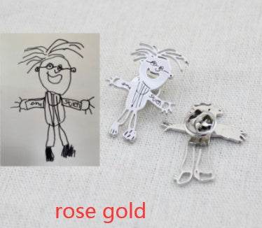 Custom Kids Drawing Painting Necklace Stainless Stee Personalized Children Artwork Pendant For Kids Mom Family Jewelry Gifts - P12 Hub Europe