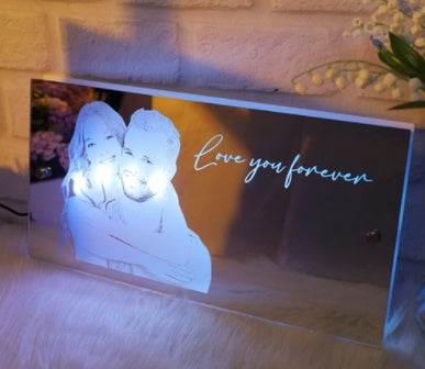 Personalized Name Mirror Light For Bedroom LED Light Up Mirror For Wall Custom Photo Christmas Valentine's Day Wedding Gifts - P12 Hub Europe