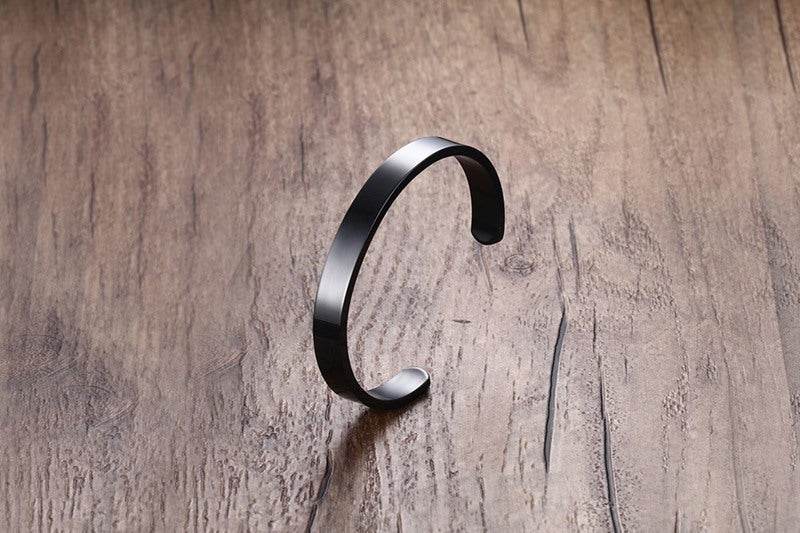 Custom Laser Engraving Smooth Stainless Steel Fine Bangle Jewelry C-shaped Bracelet - P12 Hub Europe