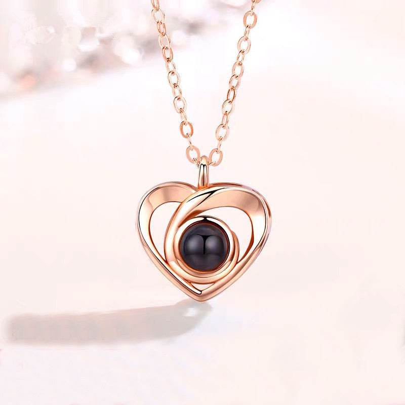 S925 Silver Romantic Photo Projection Necklace Heart Shaped Pendant Necklace - P12 Hub Europe
