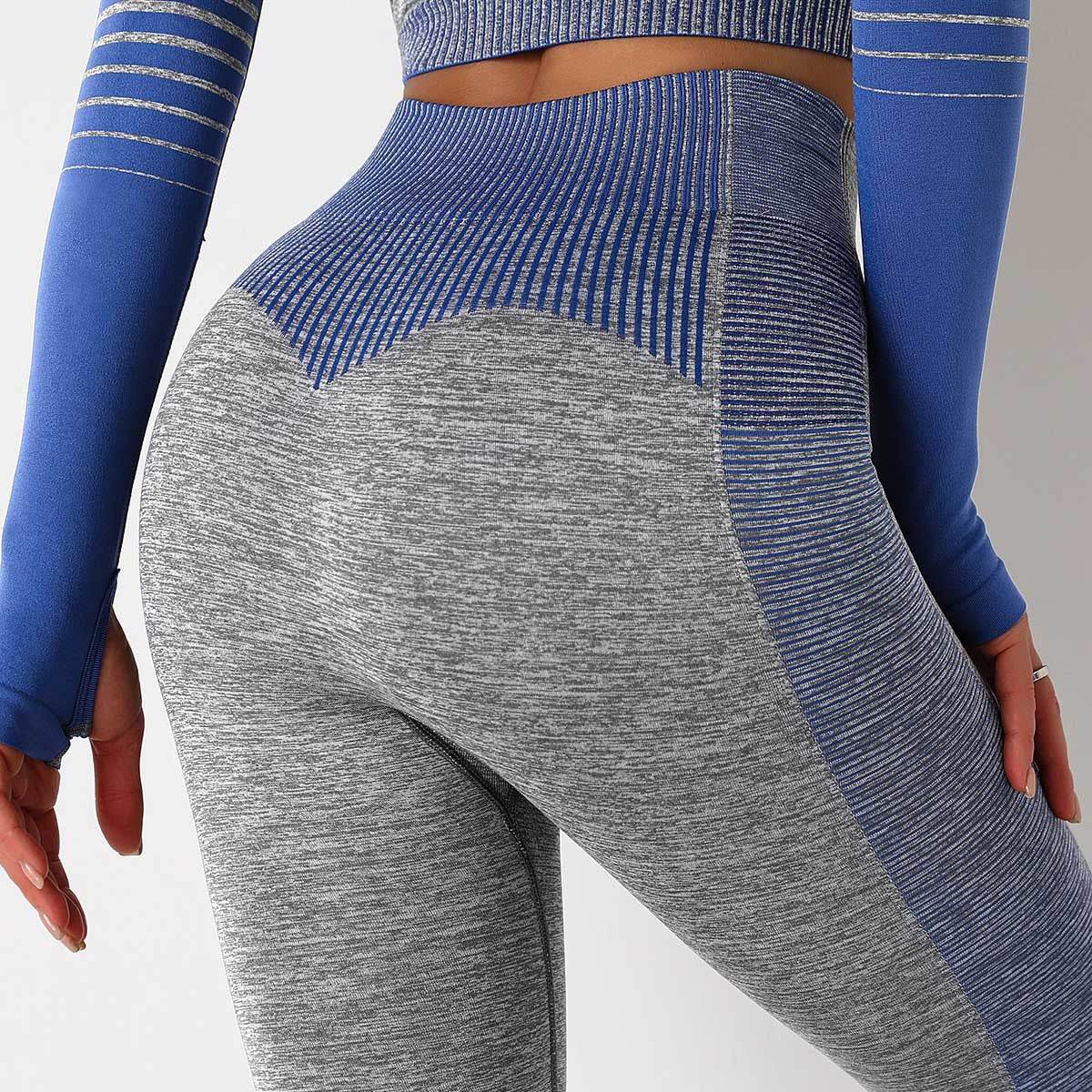 Seamless Striped Knitted Yoga Fitness Pants - P12 Hub Europe