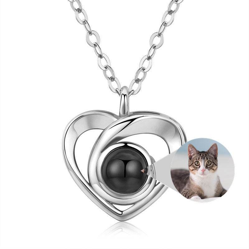 S925 Silver Romantic Photo Projection Necklace Heart Shaped Pendant Necklace - P12 Hub Europe