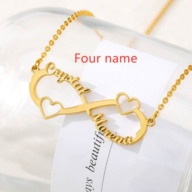 Personalized Stainless Steel Custom Name Necklace Rose Pendant - P12 Hub Europe