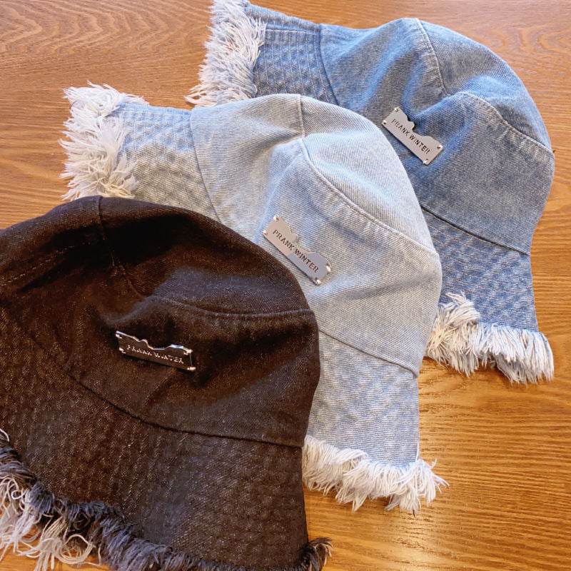 Jean Fisherman Hat Women's Spring And Summer Thin Washed Old Frayed Edge Bucket Hat Outdoor - P12 Hub Europe
